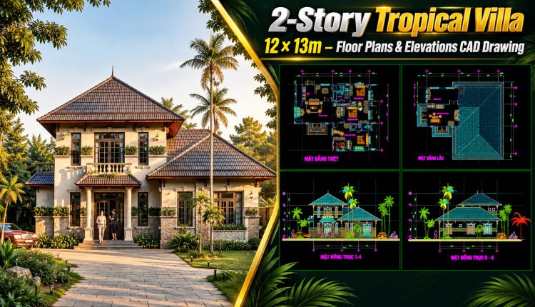 613.-2-story-tropical-villa-12-_-13m-floor-plans-elevations-cad-drawing-1