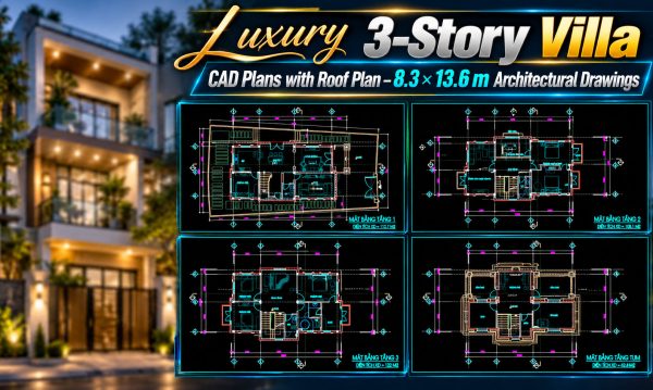 632.-luxury-3-story-villa-cad-plans-with-roof-plan-8.3-_-13.6-m-architectural-drawings-1